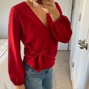 Madewell Texture & Thread Red top size XS